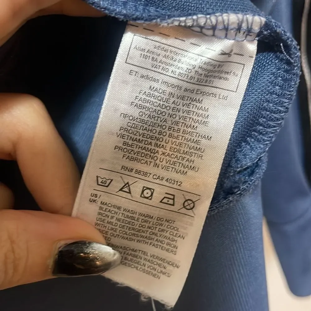 Adidas Navy Zip-Up Jacket with Text Detail large